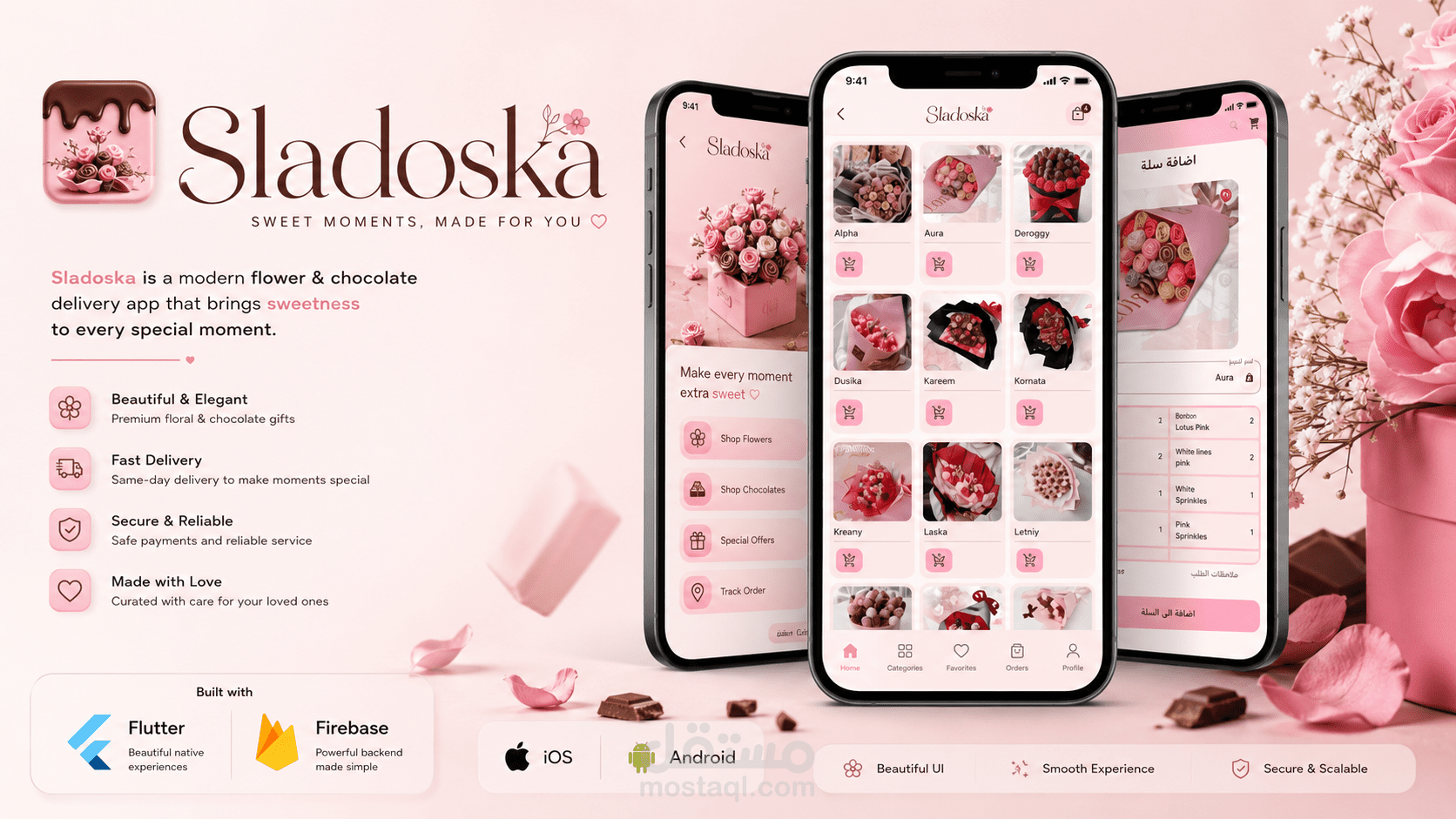 تطبيق إدارة المكونات والمنتجات لموقع سلادوسكا (Sladoska)