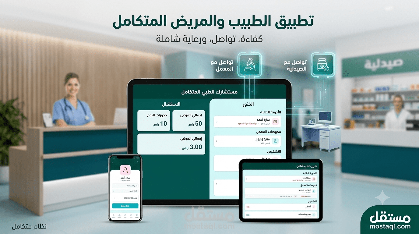وصف النظام: نظام إدارة العيادات والاستقبال الذكي (Clinic Core)