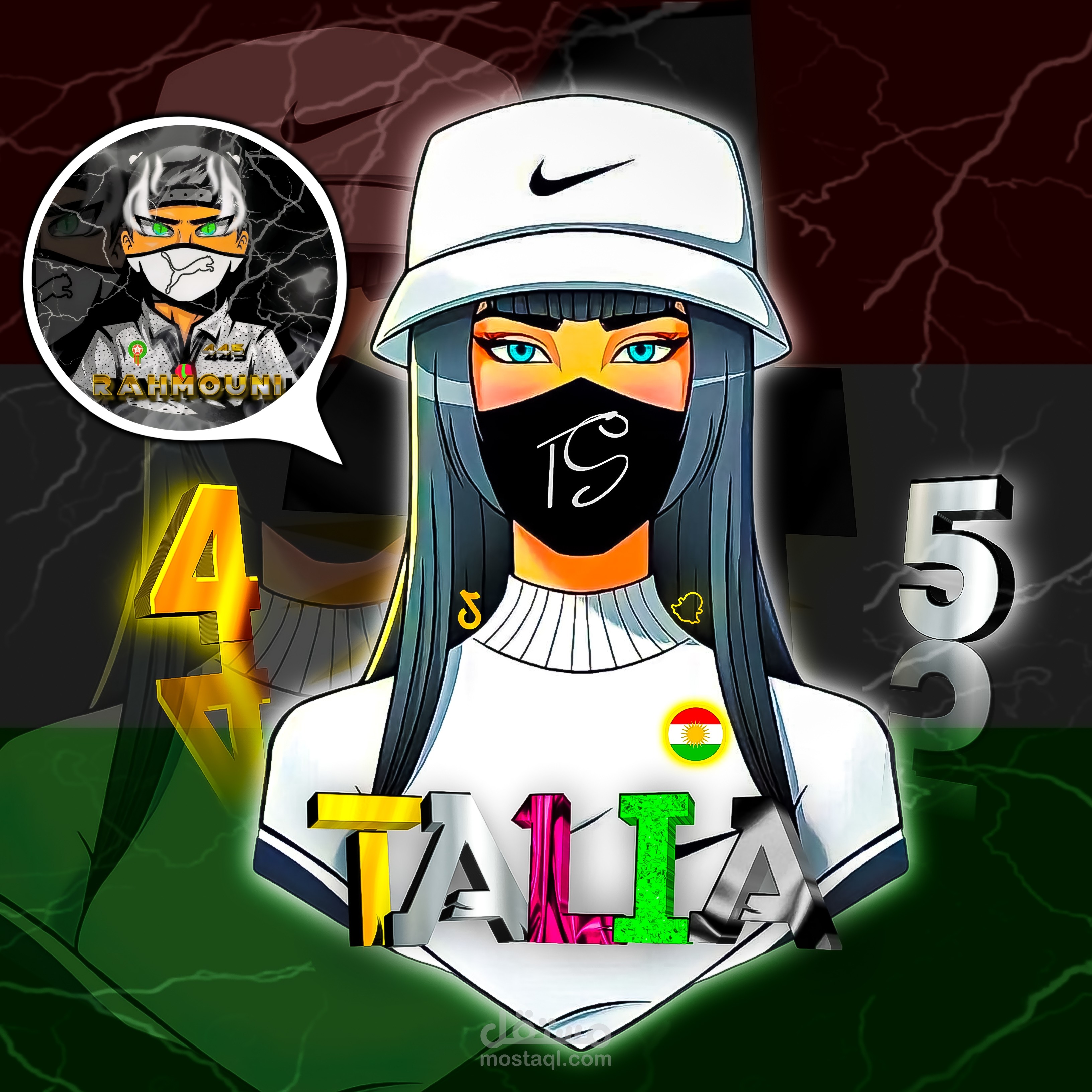 ⭐ تصميم لوجو لفتاة مــــــع صورة للفيديوهات القصيرة بجودة 4K HD