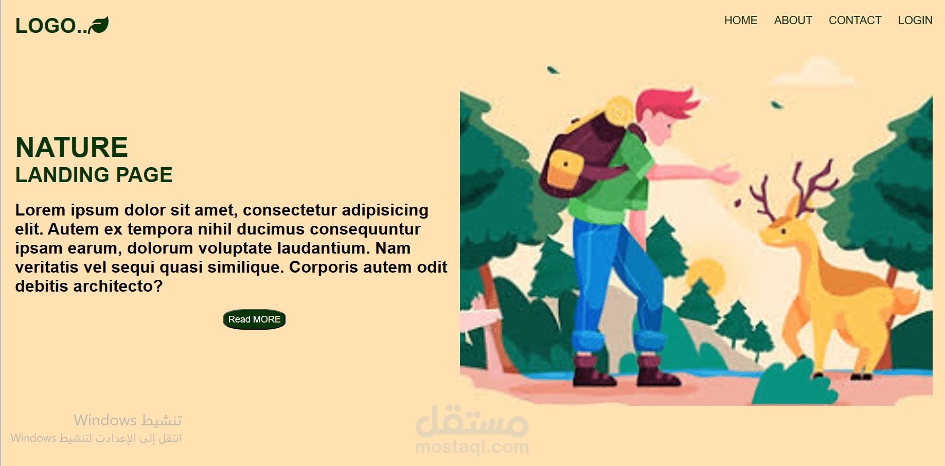 nature landing page