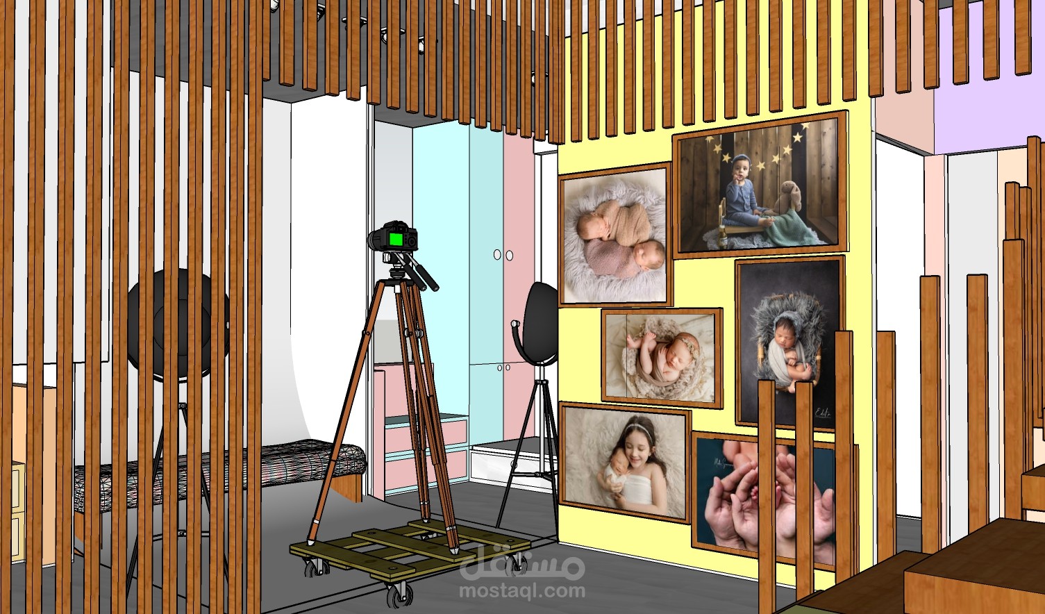 تصميم استوديو لمصورة اطفال
