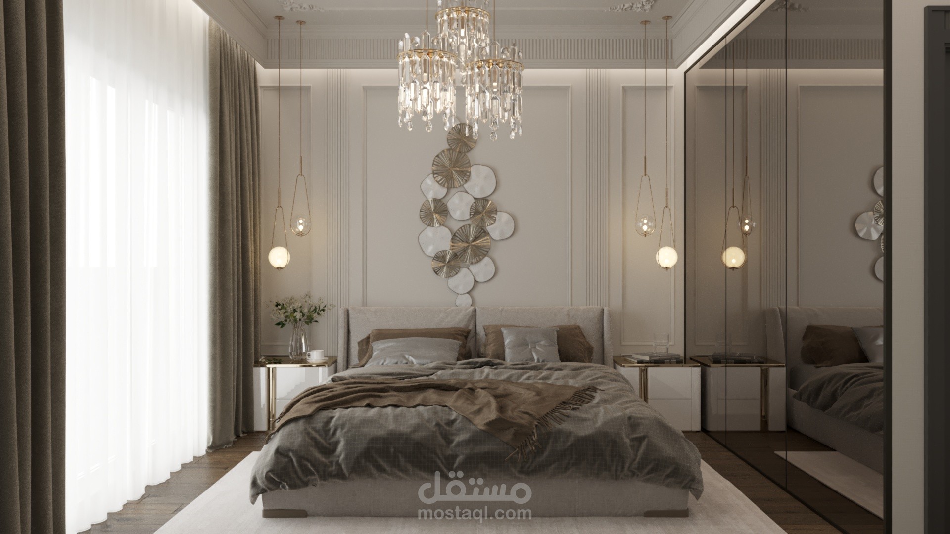 تصميم كلاسيكي مع الألوان الهادئة