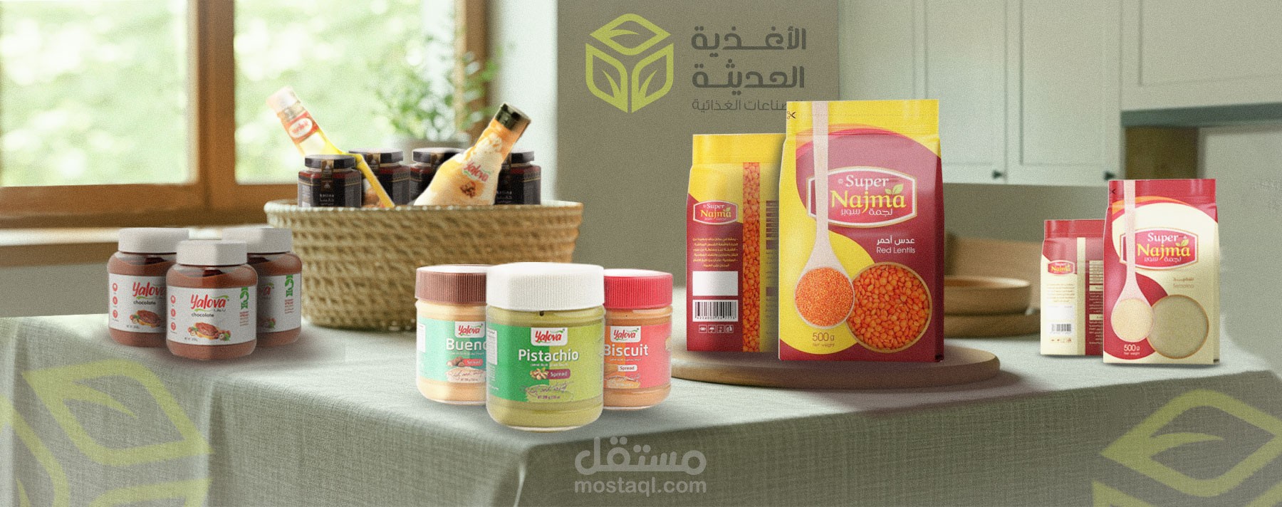 تصميم بنرات لموقع الكتروني لشركة الاغذية الحديثه