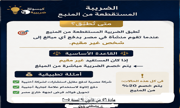 كبسولة ضريبية : عبارة عن  معلومات ضريبية معروضة بطريقة بسيطة سهلة الفهم ( للتوعية الضريبية)