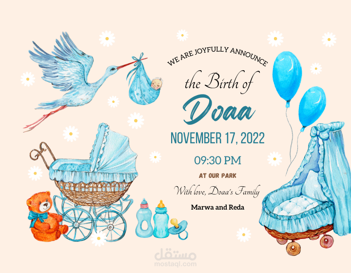 Birthday Newborn Girl Invitation Card