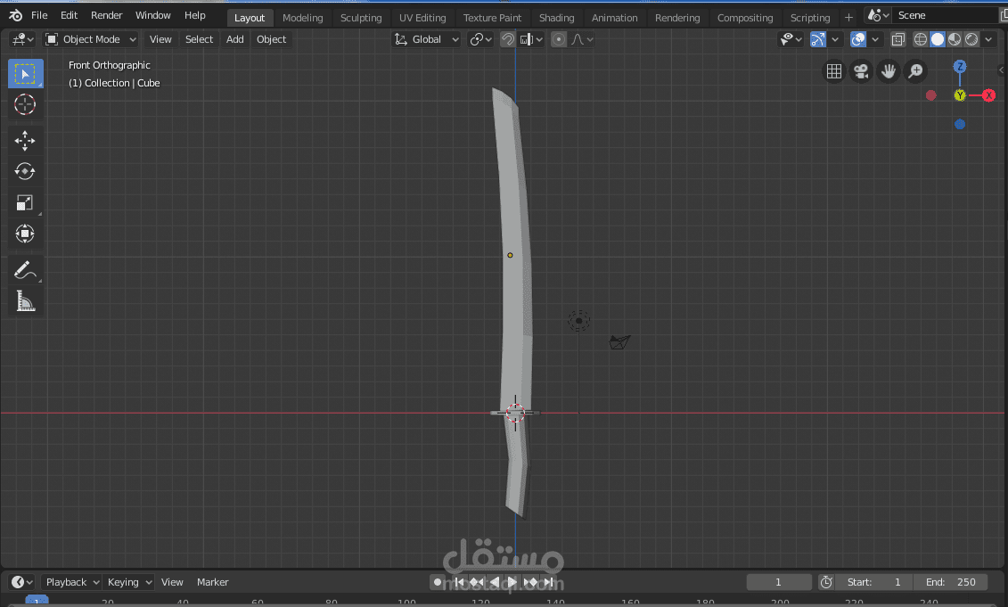 low poly katana model