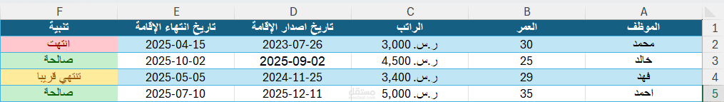 تنسيقات شرطية