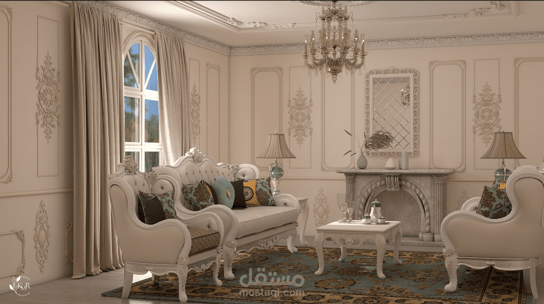 تصميم داخلي لصالة ، كلاسيك