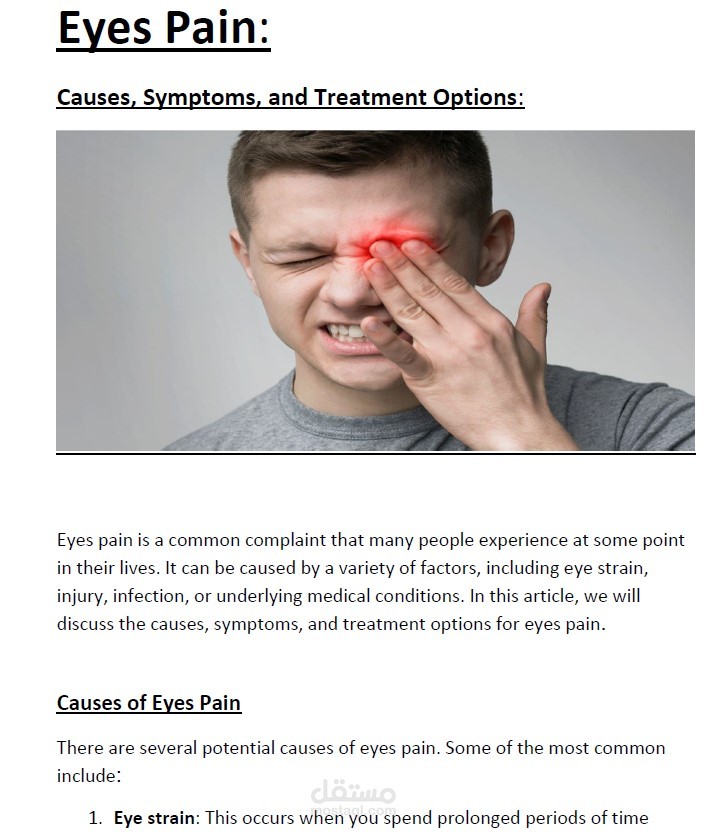 Eyes pain
