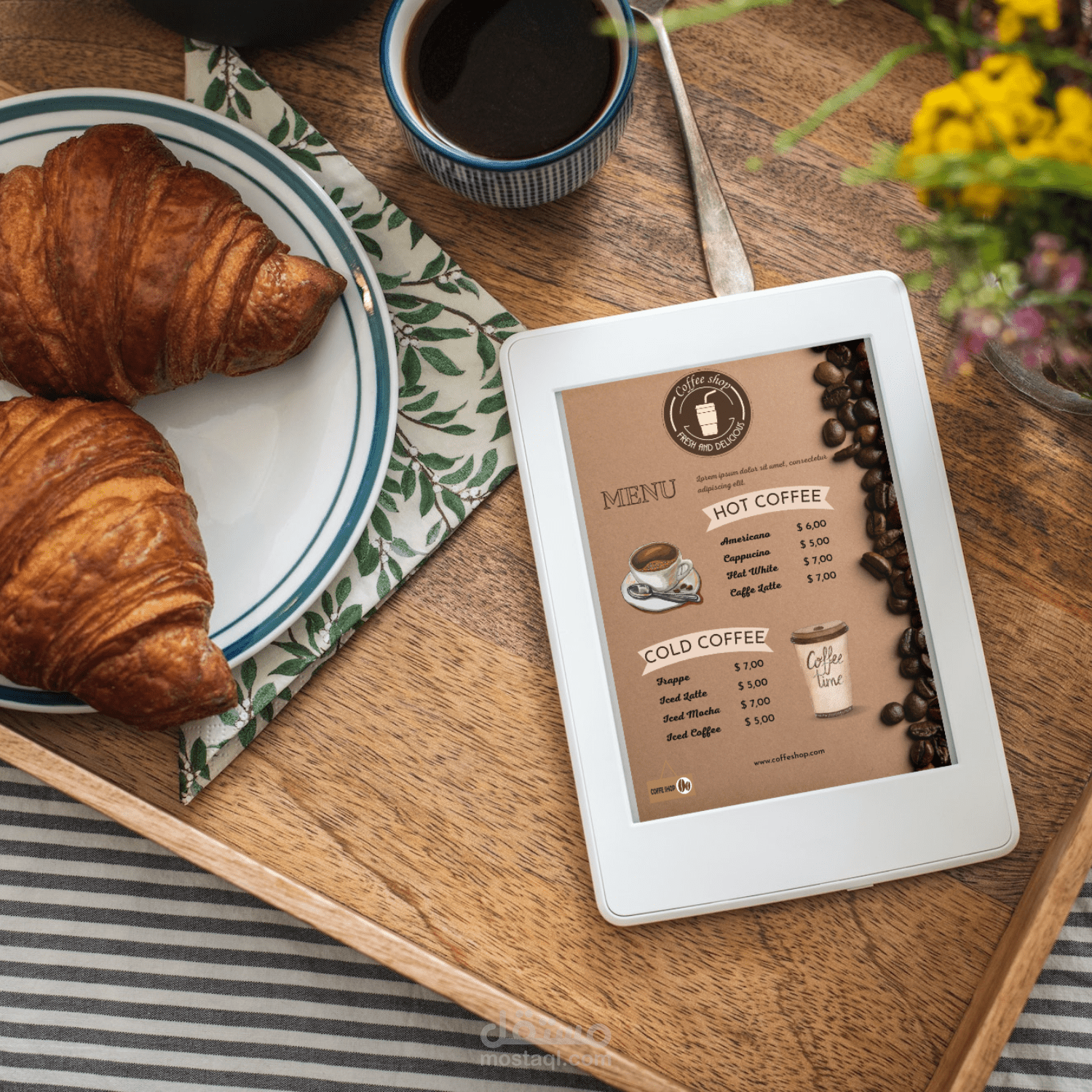 دعاية ومنيو  Modern  Coffee Shop