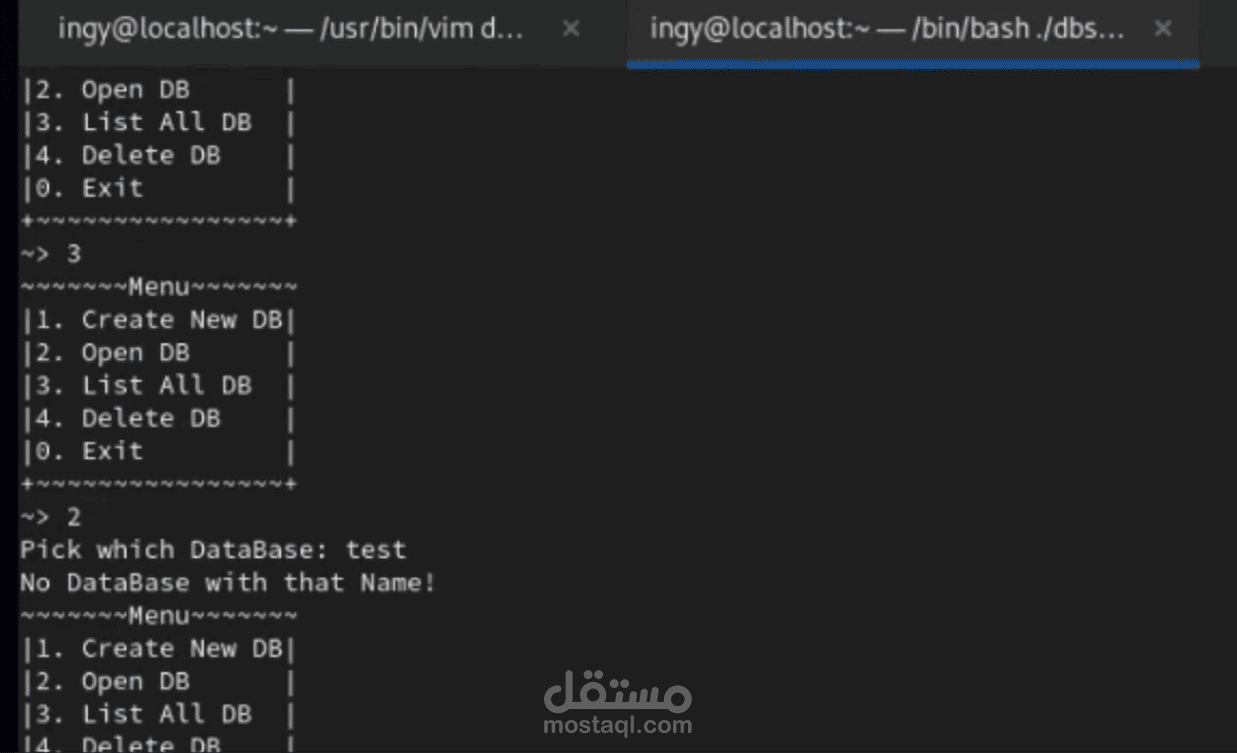 Database Management System using Bash | مستقل