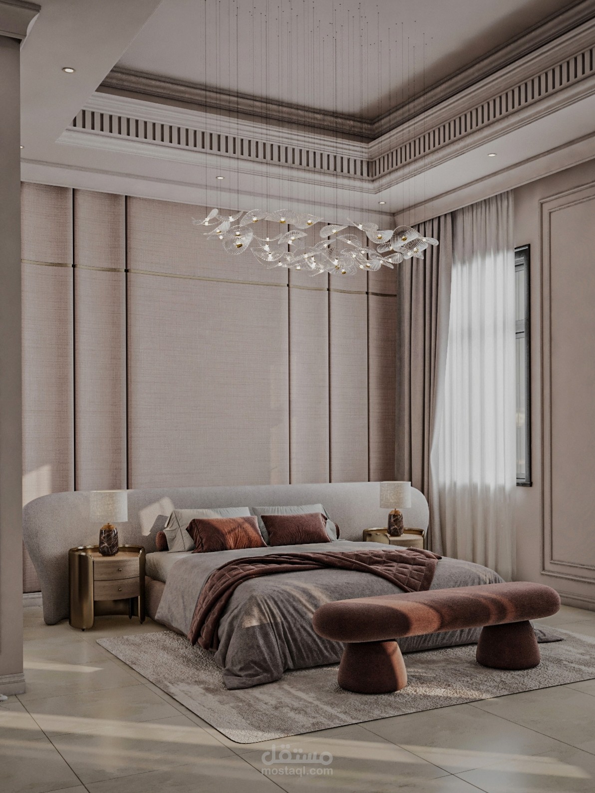 غرفة نوم تصميم نيوكلاسيك