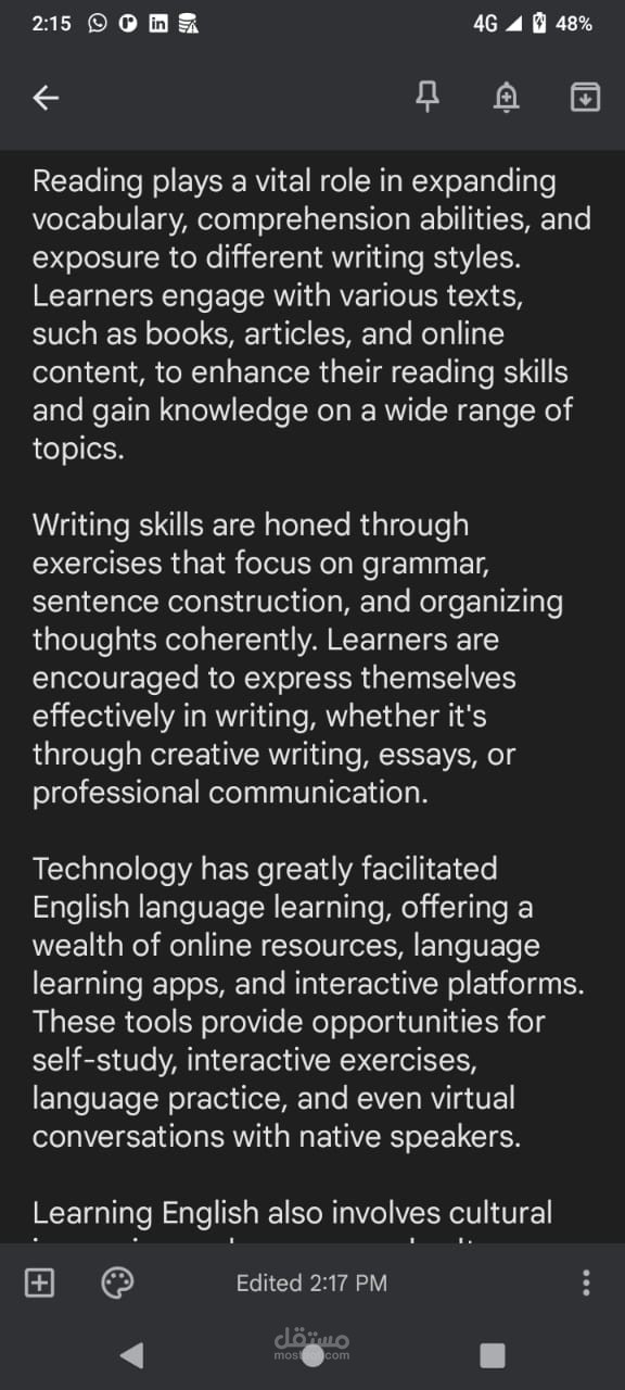 Writing article