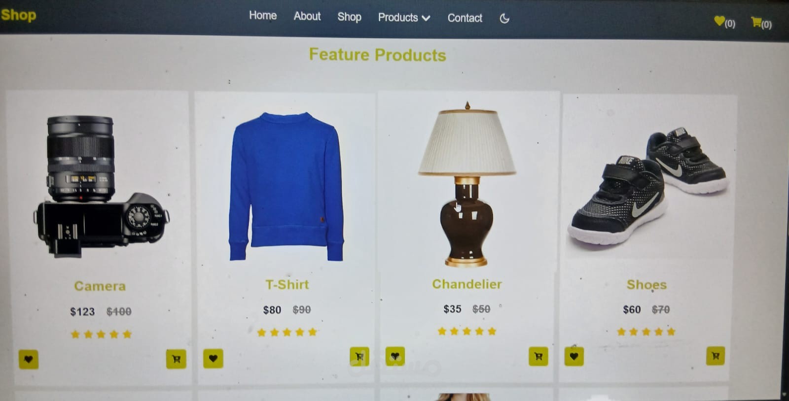 تطوير متجر إلكتروني (E‑Commerce Shop) باستخدام  React