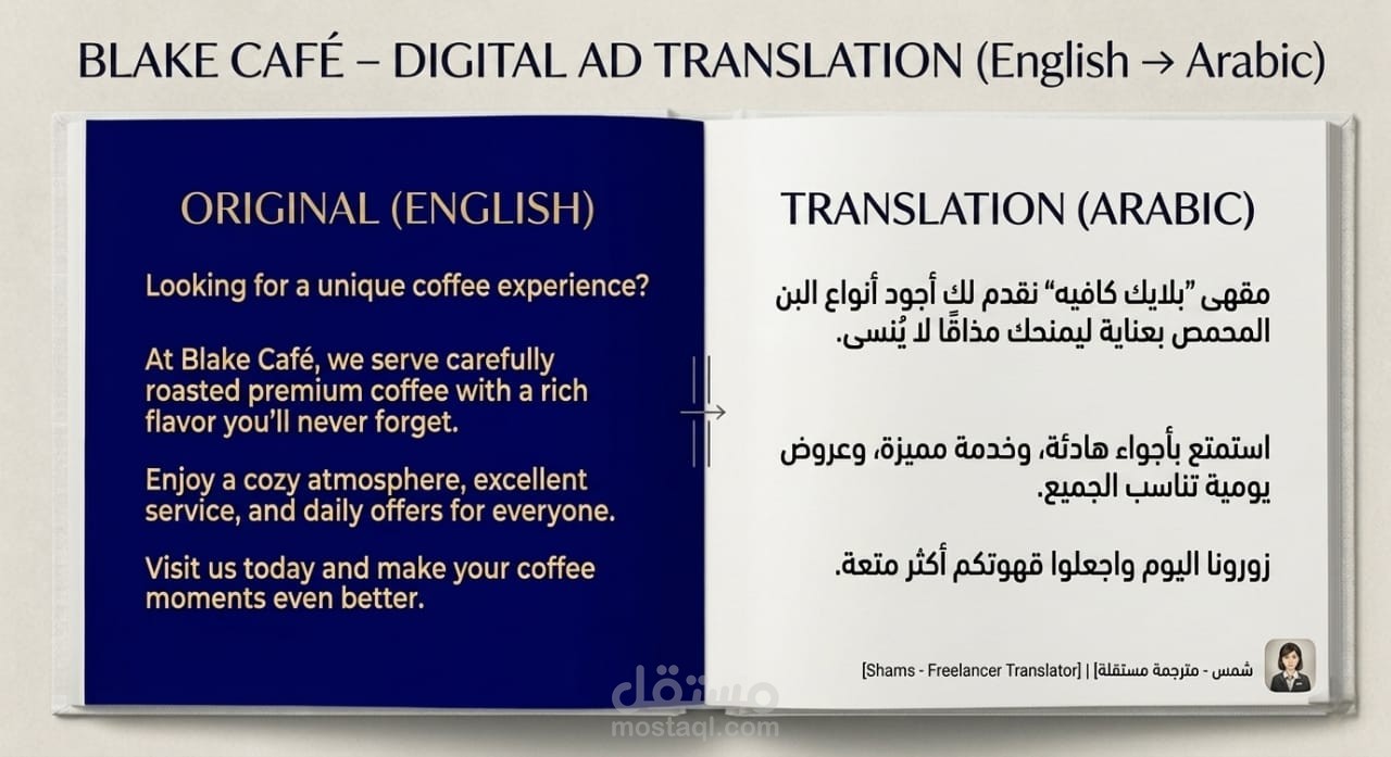 BLAKE CAFÉ - AD TRANSLATION