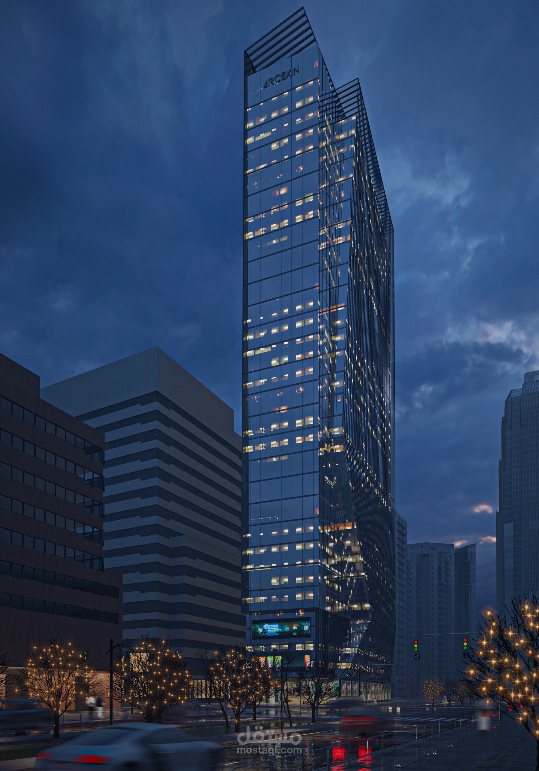 اظهار و نمذجه لبرج تجاري