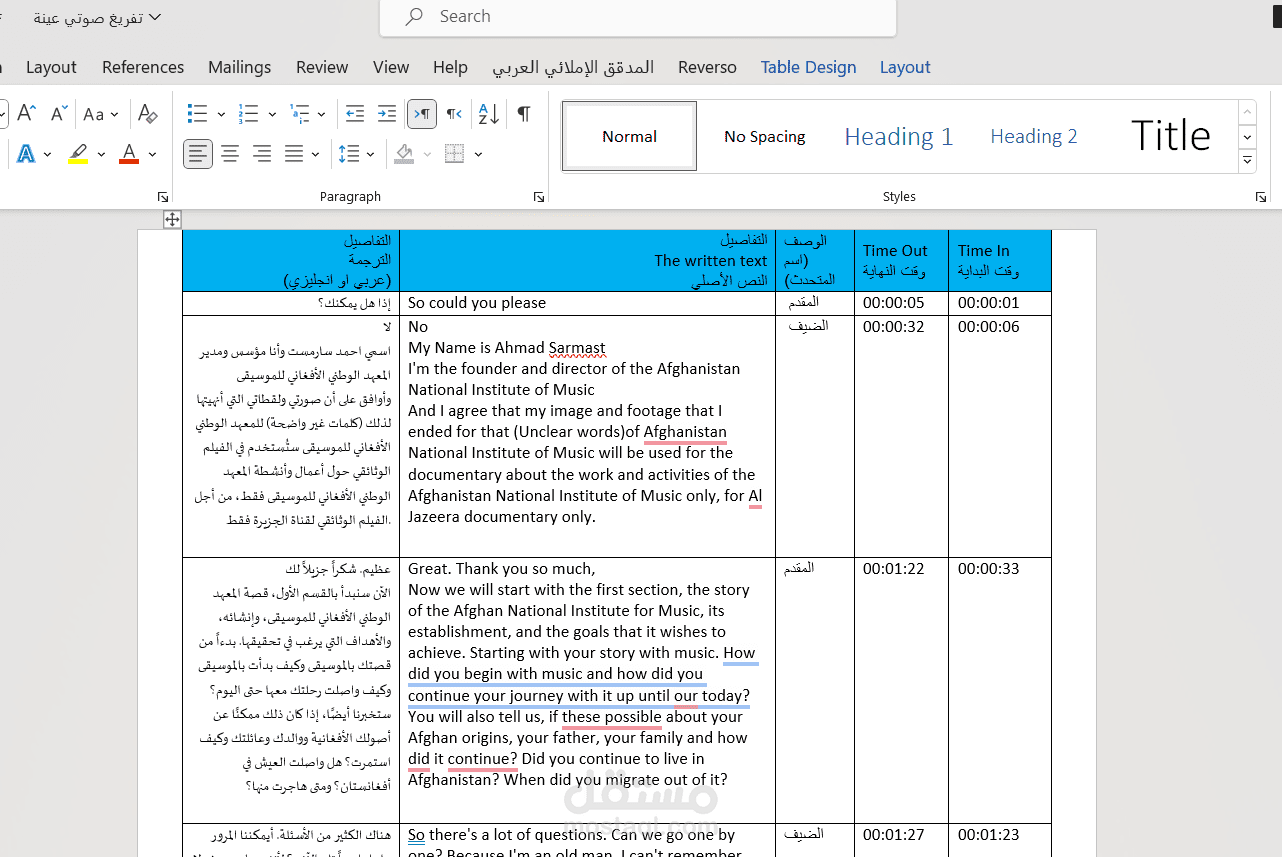 تفريغ فيديو باللغة الإنجليزية +  ترجمته إلى اللغة العربية