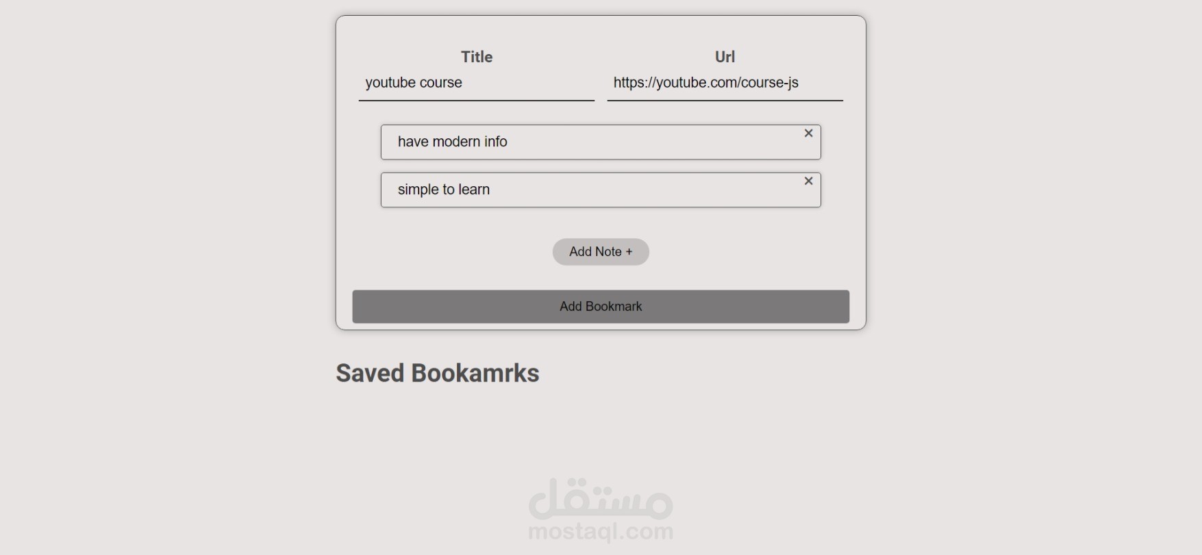 bookmark url with notes