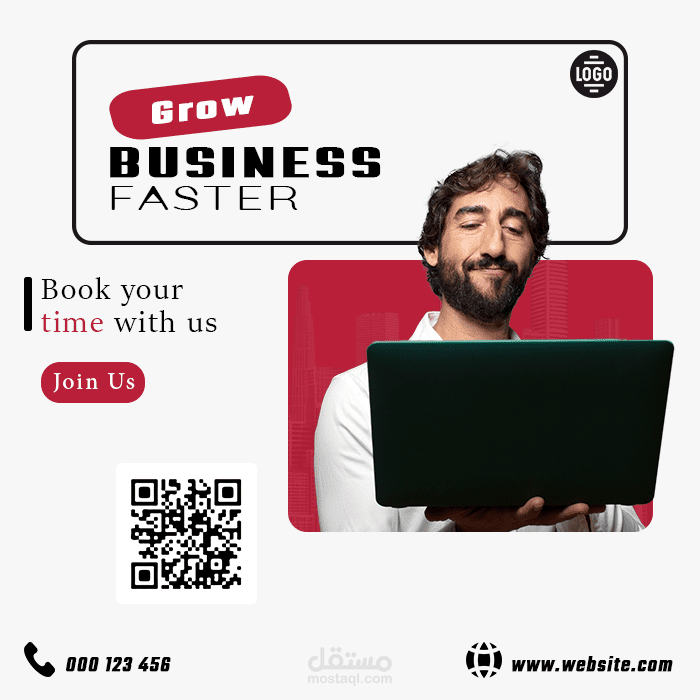 Professional Business Growth Promotional Poster _ ملصق ترويجي احترافي لنمو الأعمال