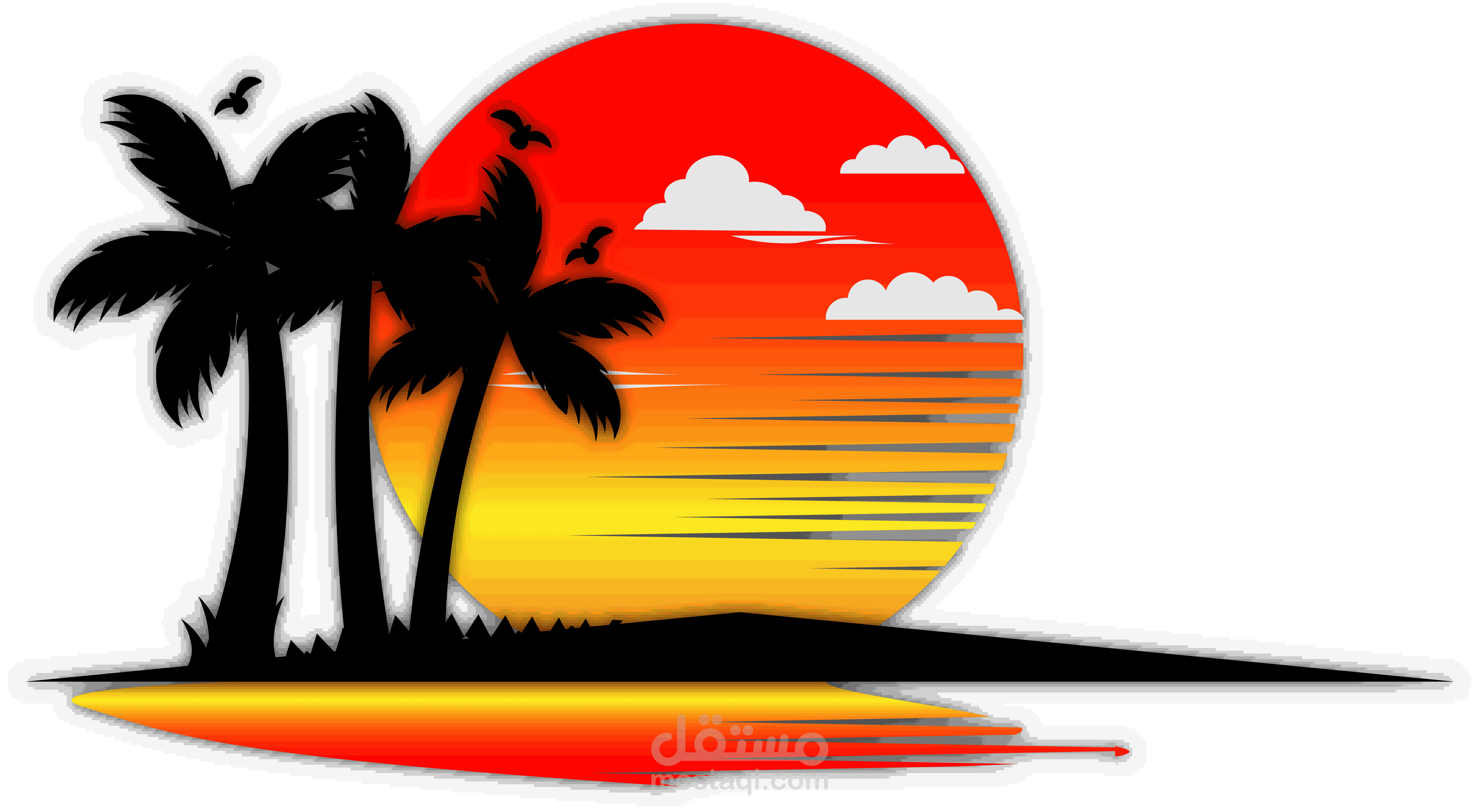 لوحة غروب ساحرة