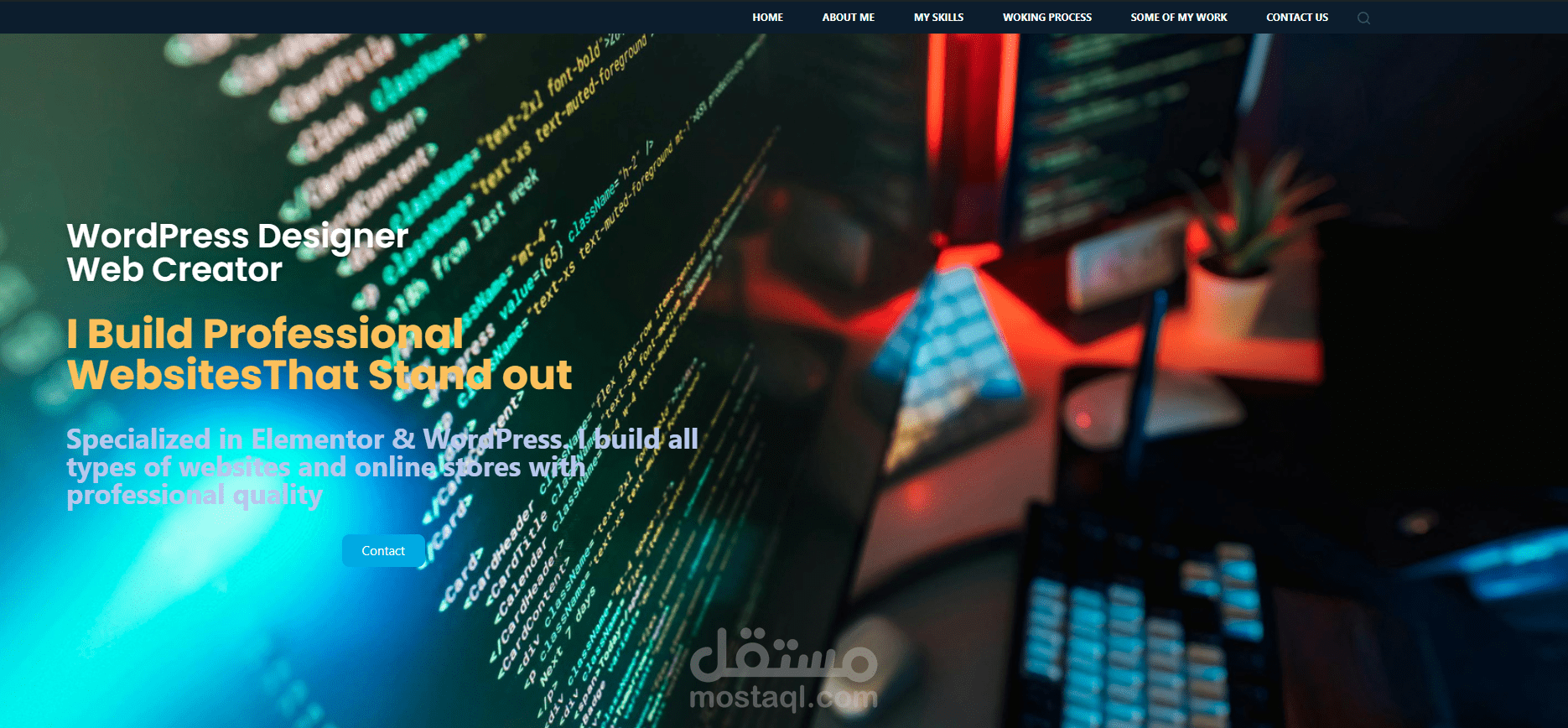 موقع بورتفوليو احترافي لعرض أعمالي كمصمم مواقع و متاجر الكترونية