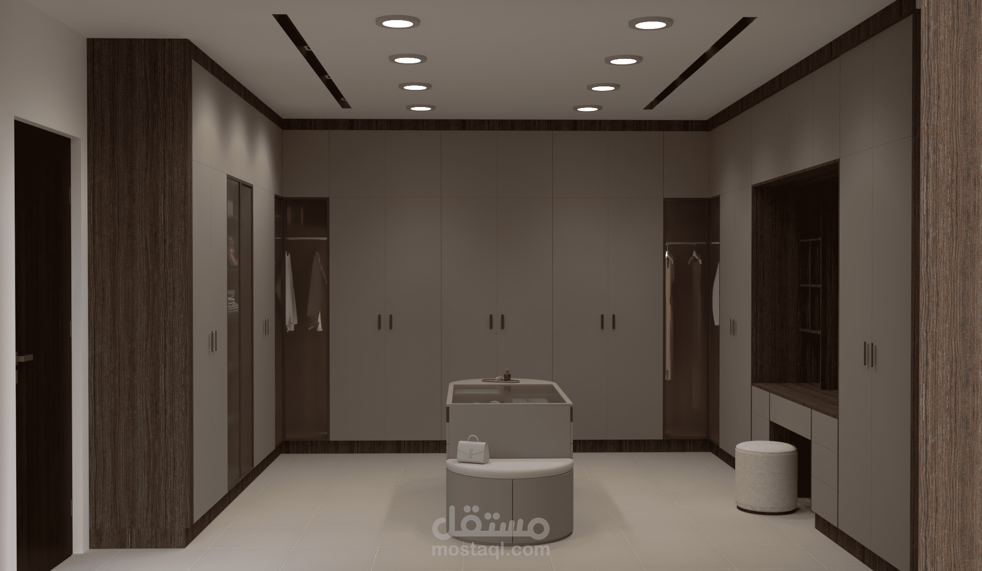تصميم غرفة ملابس فاخرة