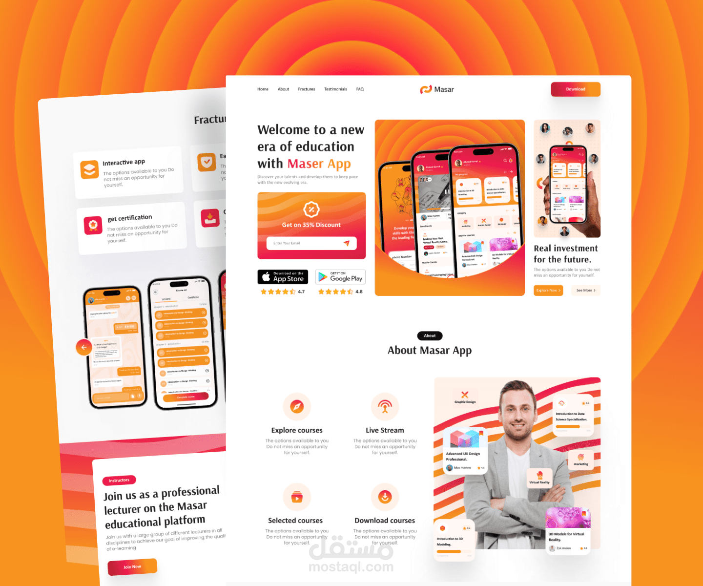 Masar App Landing page