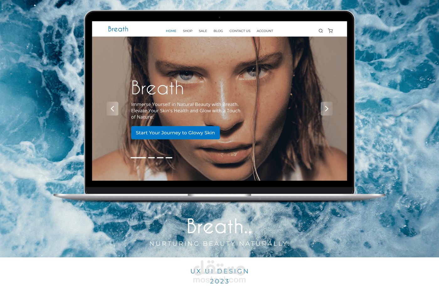 تصميم صفحة هبوط Landing page لموقع تجارة الكترونية لمنتجات العناية بالبشرة