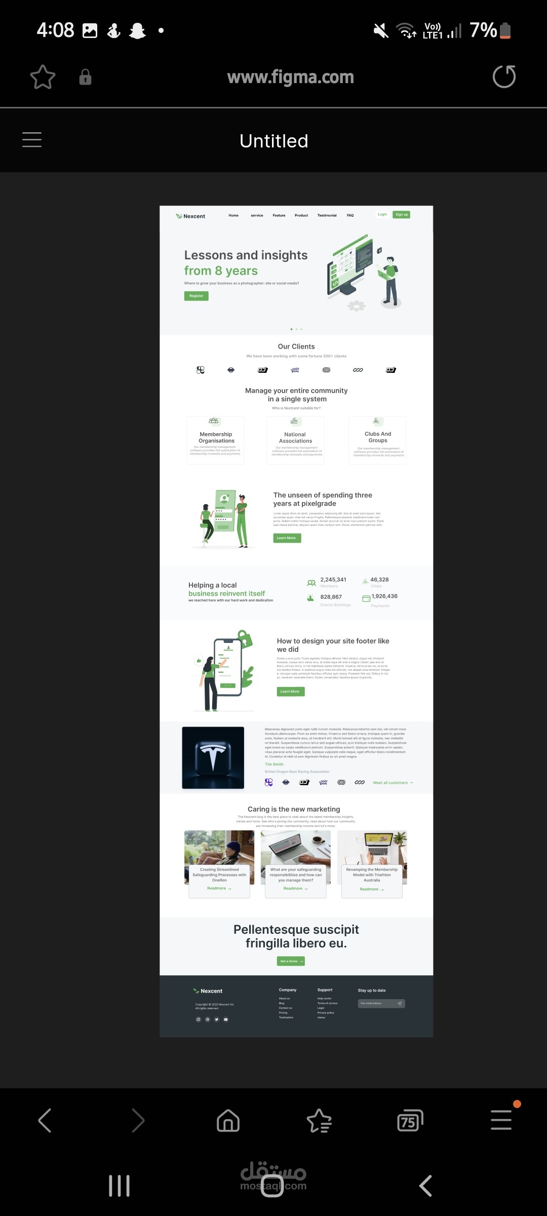 تصميم ui لتطبيق موبايل