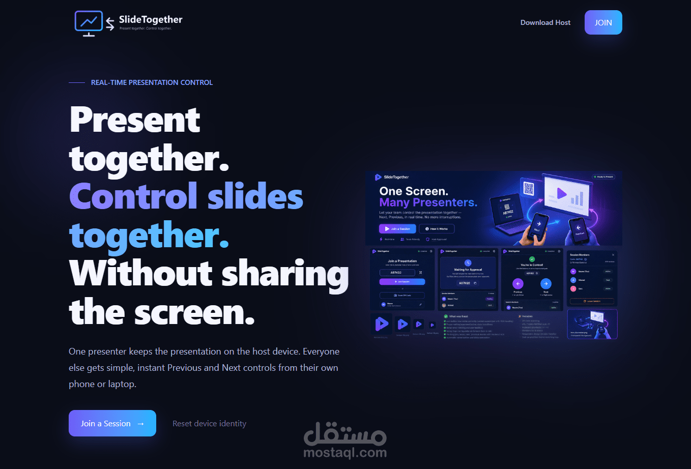 SlideTogether - منصة التحكم اللحظي المتعدد في العروض التقديمية