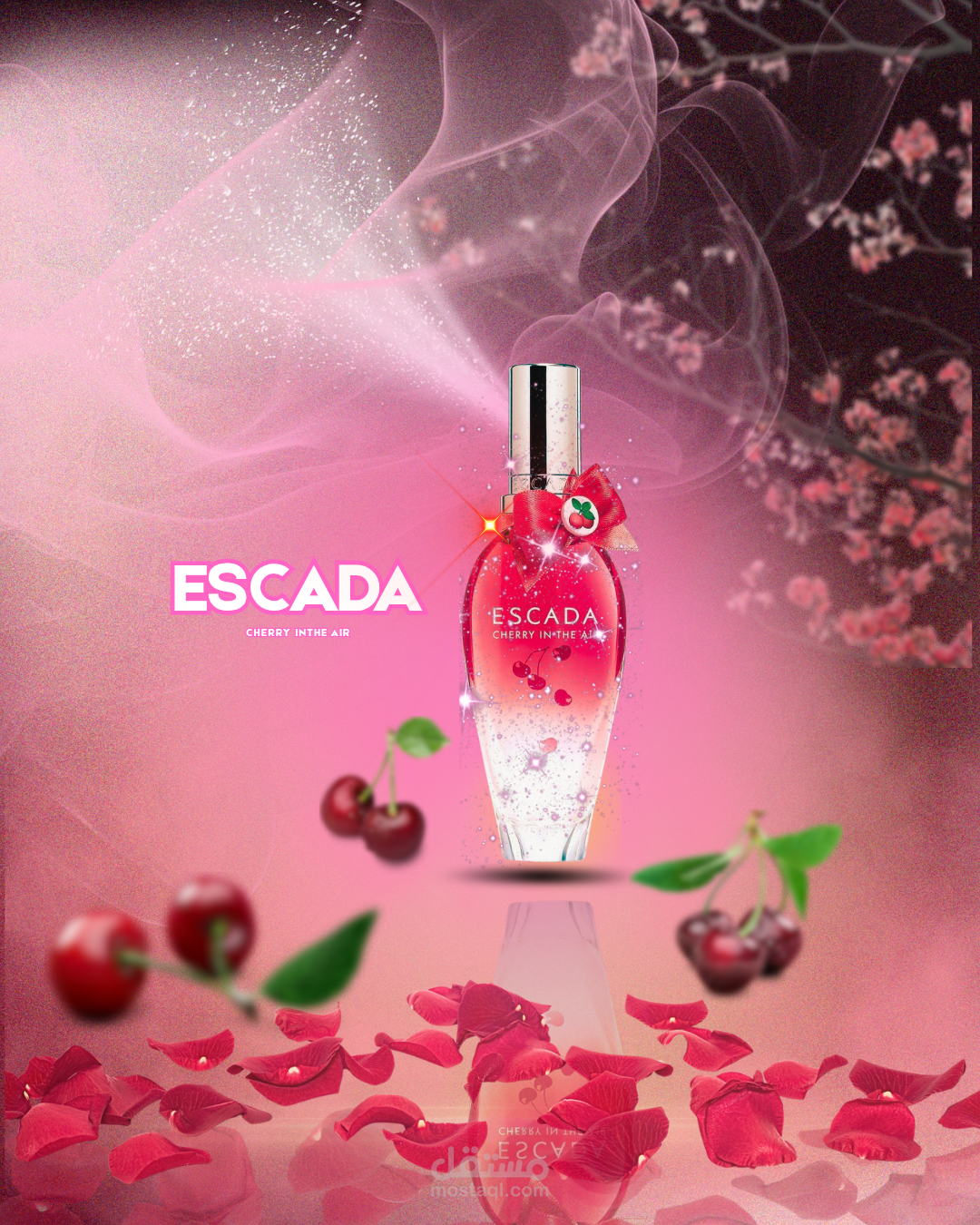 تصميم إعلاني فاخر لعطر ESCADA