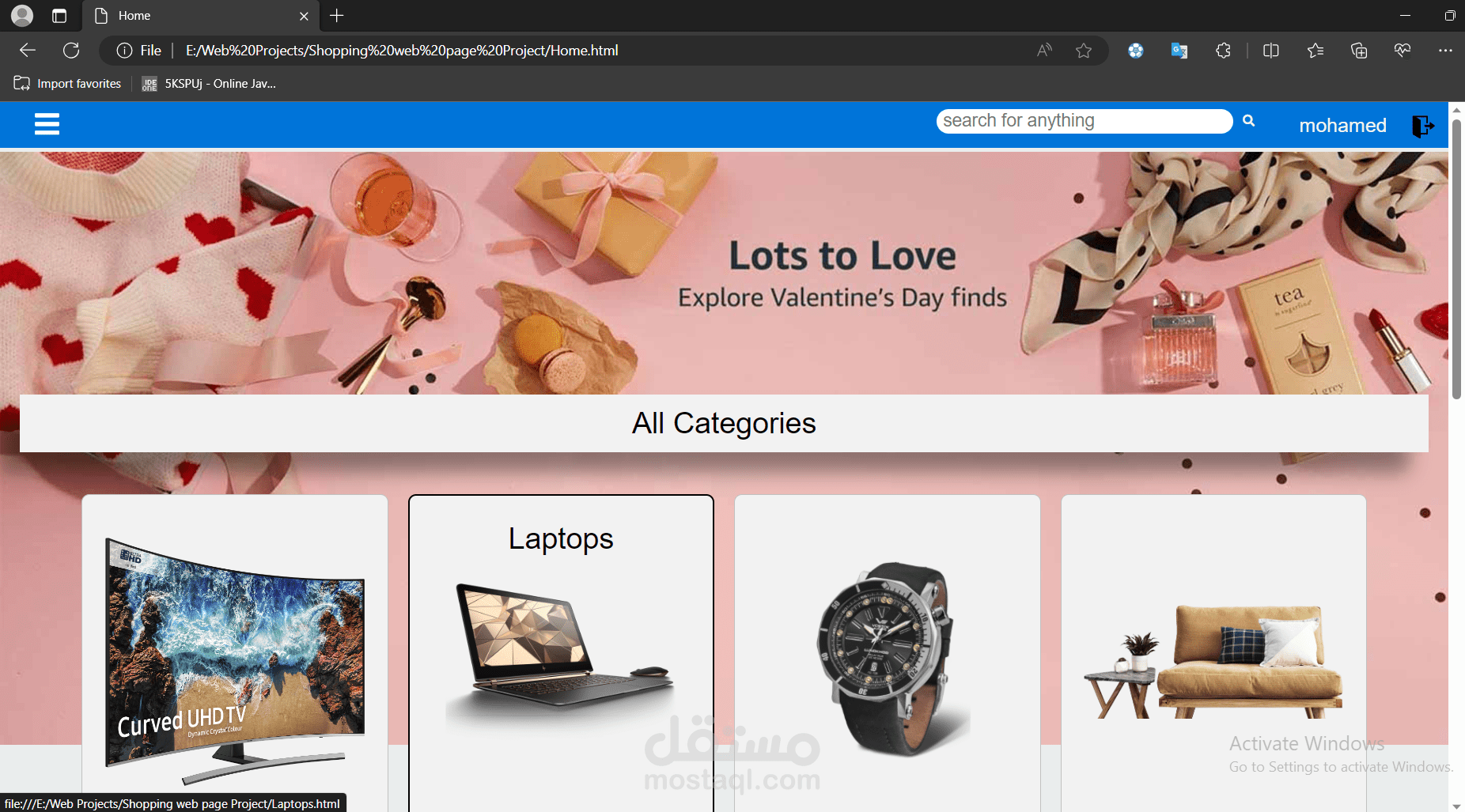 Shopping Website