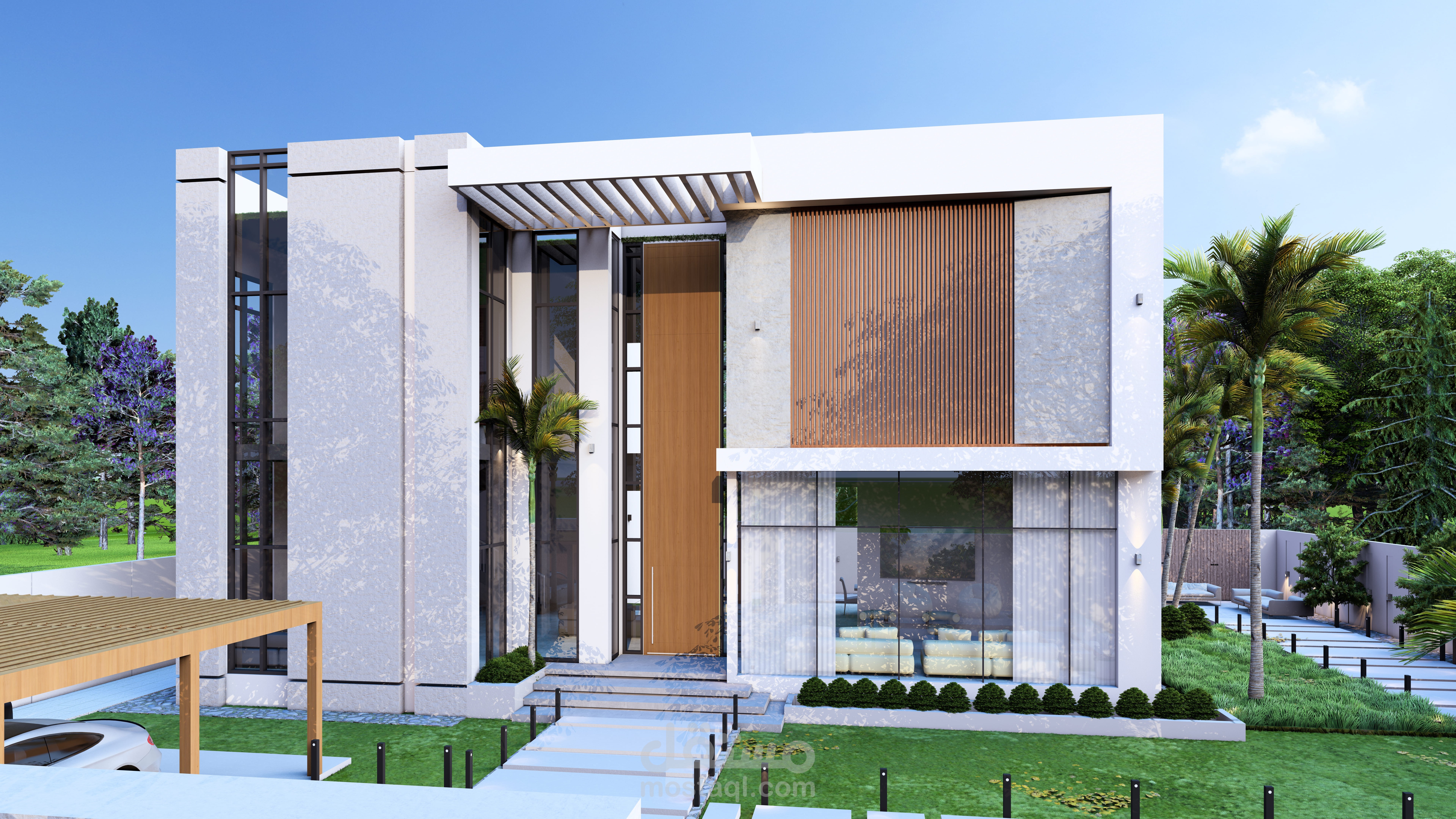 تصميم خارجي لفيلا في رأس الخيمة + مخططات افقية و تصميم 3d