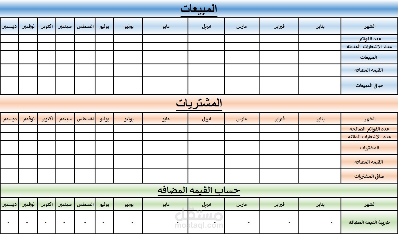 إعداد ورفع إقرارات ضريبة القيمة المضافة (VAT)