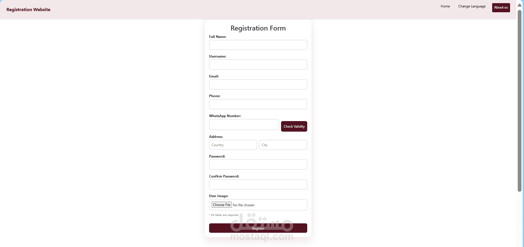 نظام إدخال والتحقق من بيانات العملاء