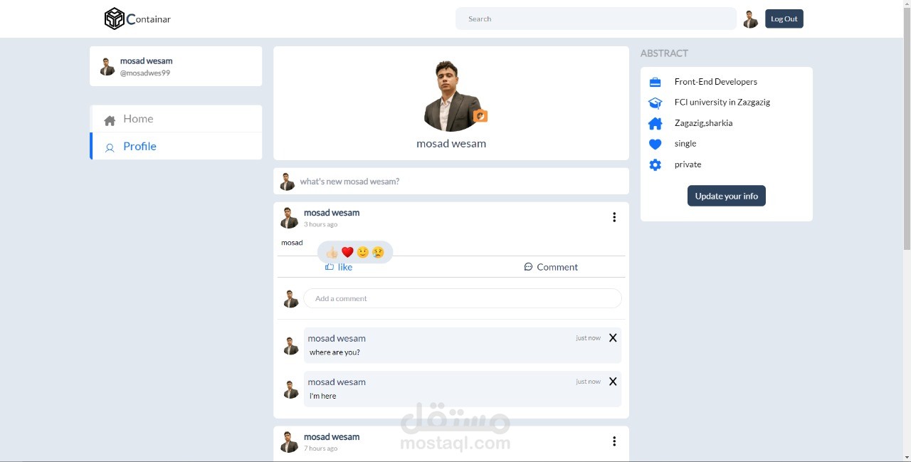 (full stack )Social Media App