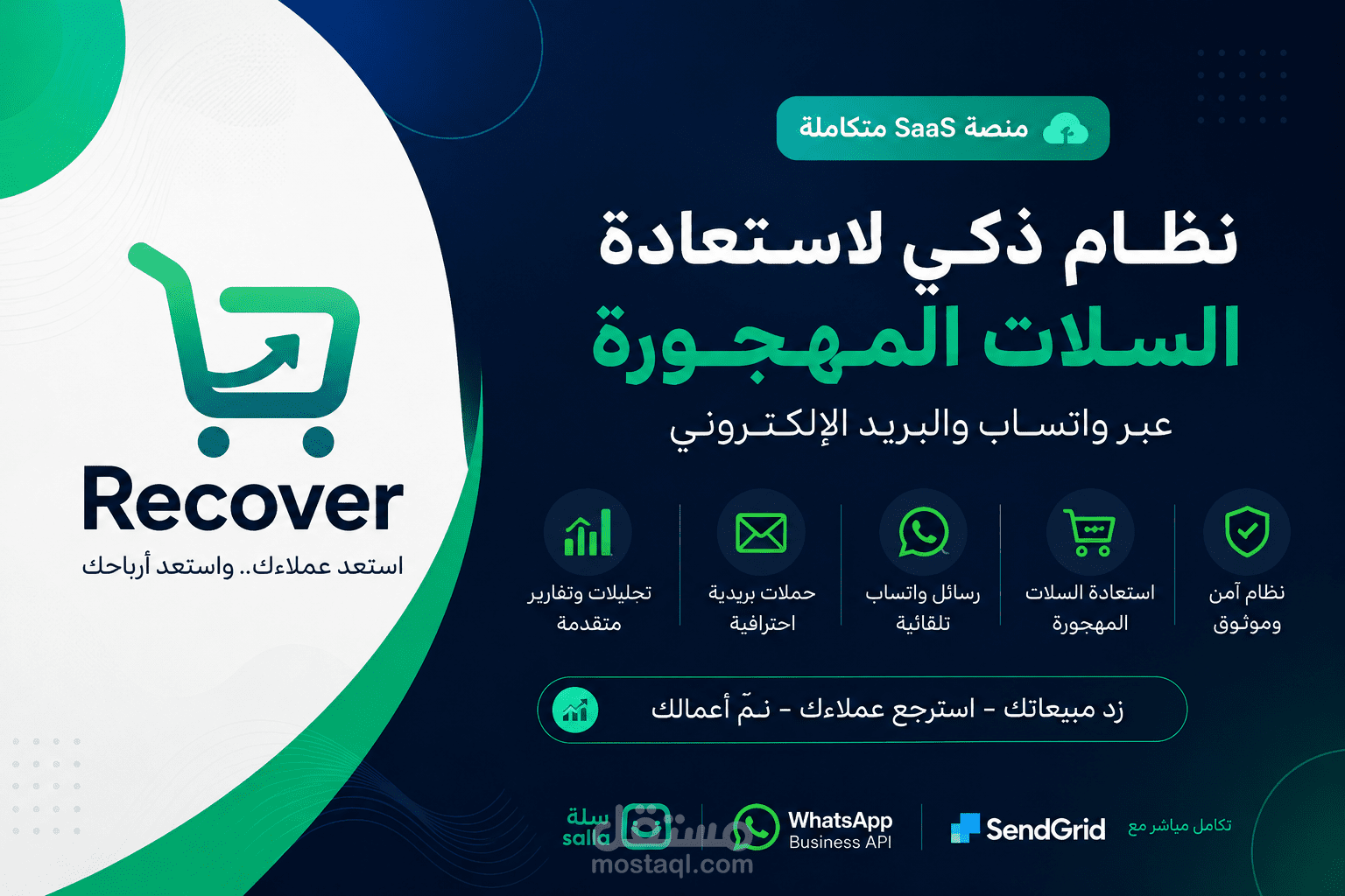 منصة ريكفر لاستعادة السلات المهجورة وأتمتة التسويق للمتاجر الإلكترونية