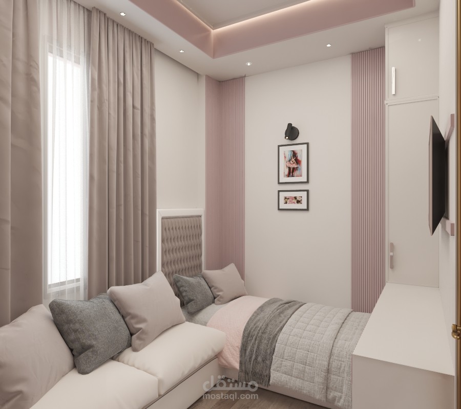 تصميم غرفة نوم بنت في مدينة دمشق
