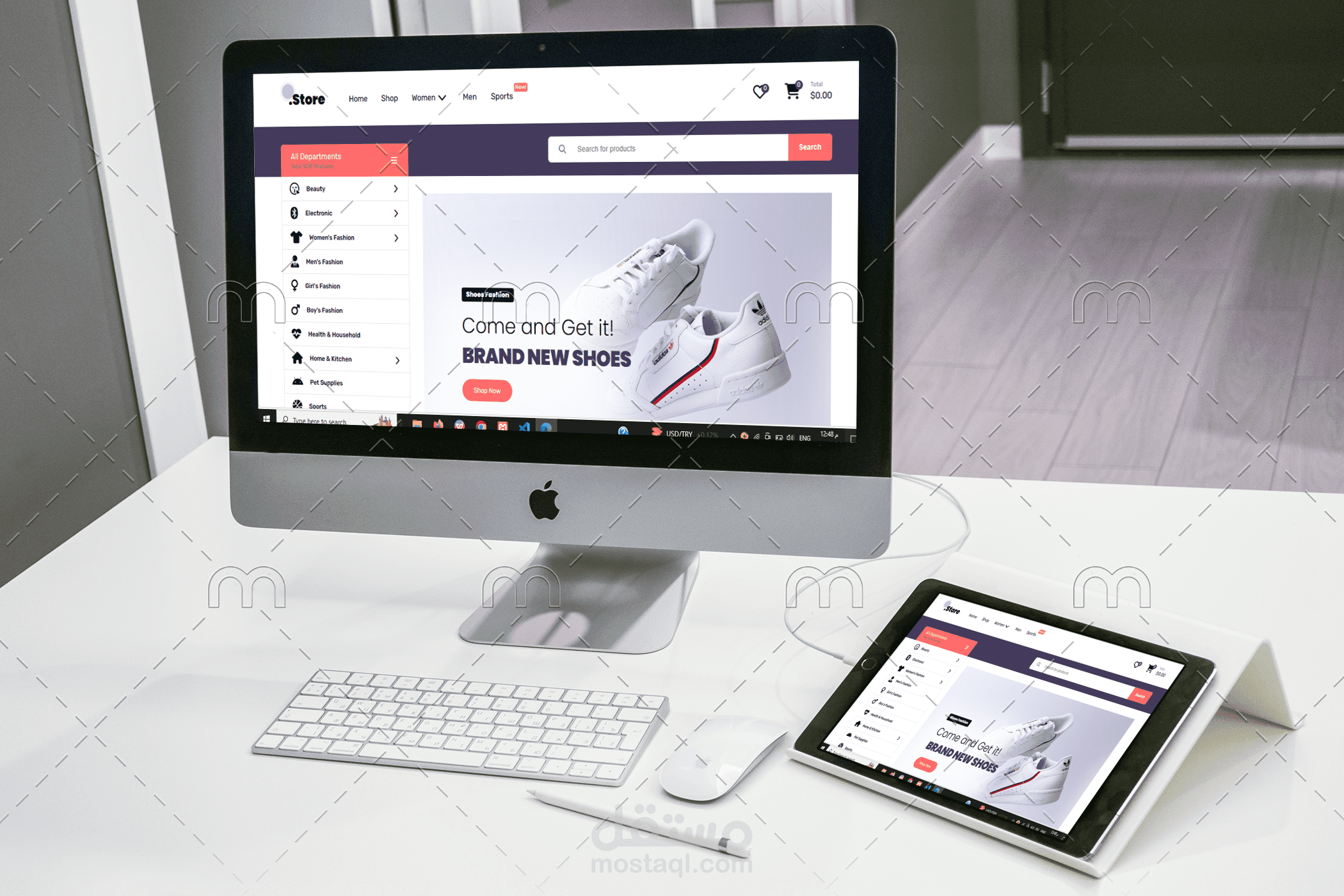 تصميم متجر إلكترونى باستخدام( HTML,CSS,JS)