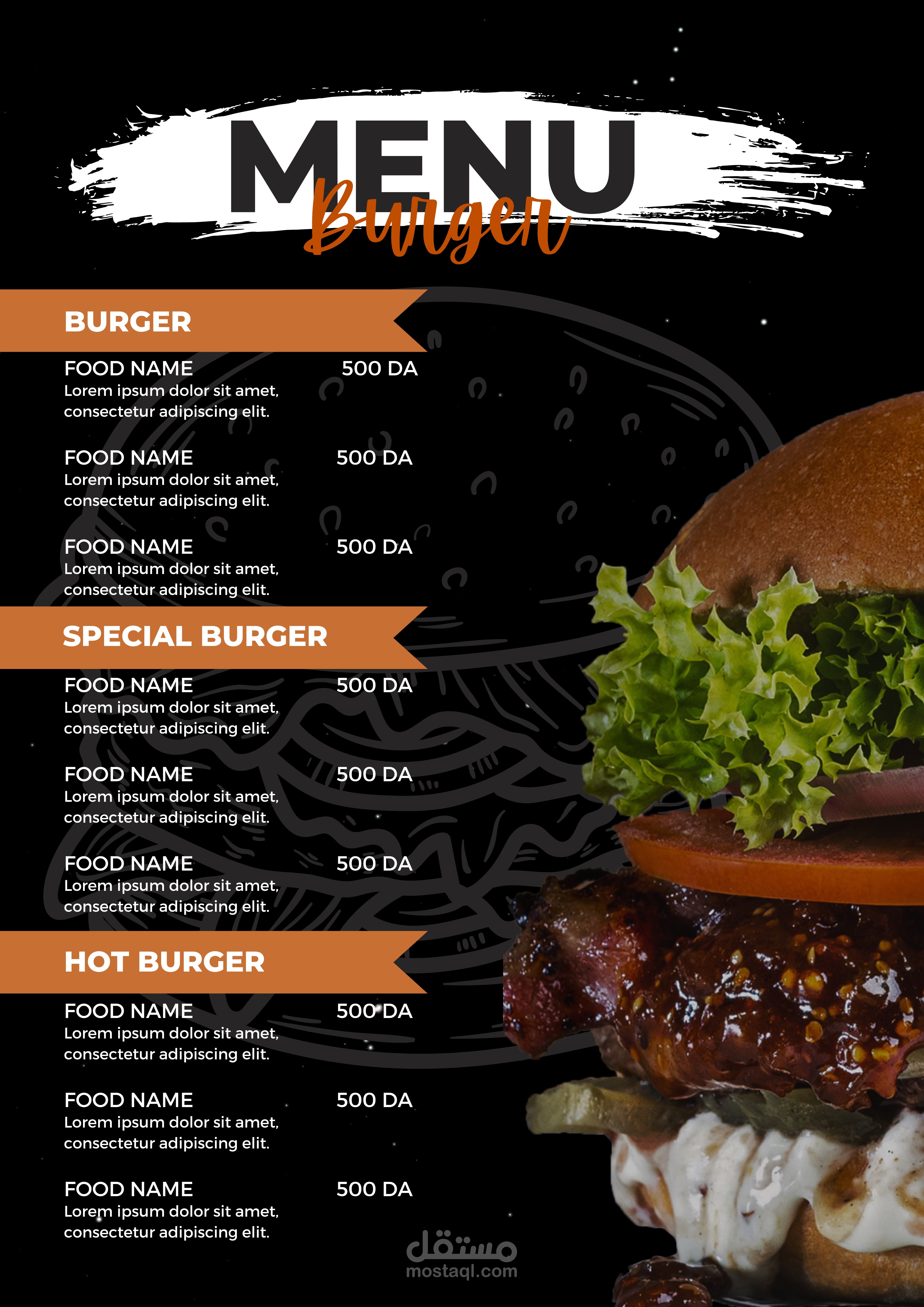 menu fast food