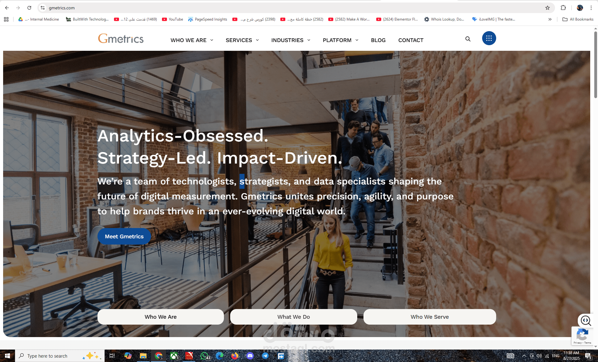 موقع الكتروني لشركة في مجال التكنولوجيا gmetrics