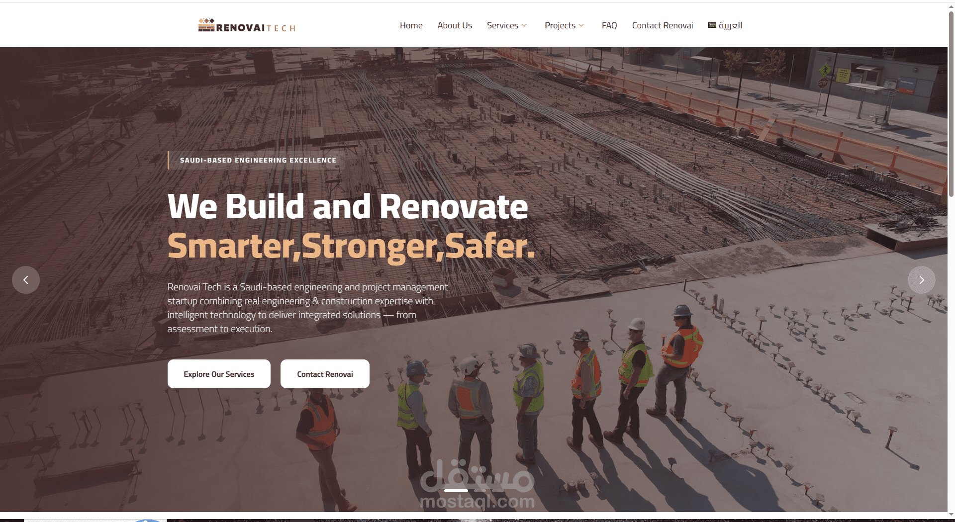 تصميم وتطوير الموقع الإلكتروني لشركة Renovai Tech