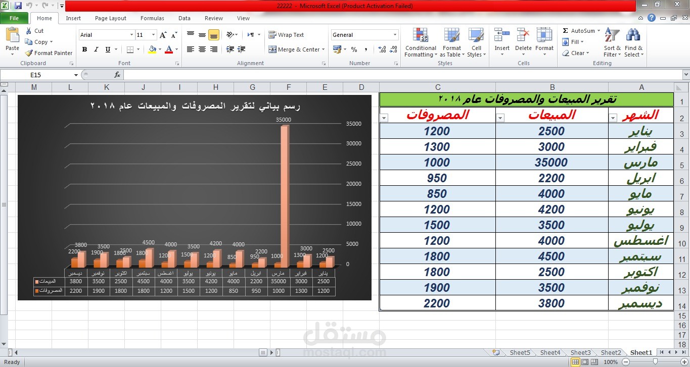 الكتابه على مايكروسوفت اكسل