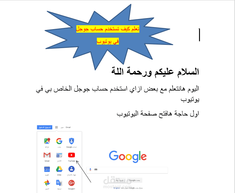 عمل شرح و عرض تقديمي باستخدام وورد