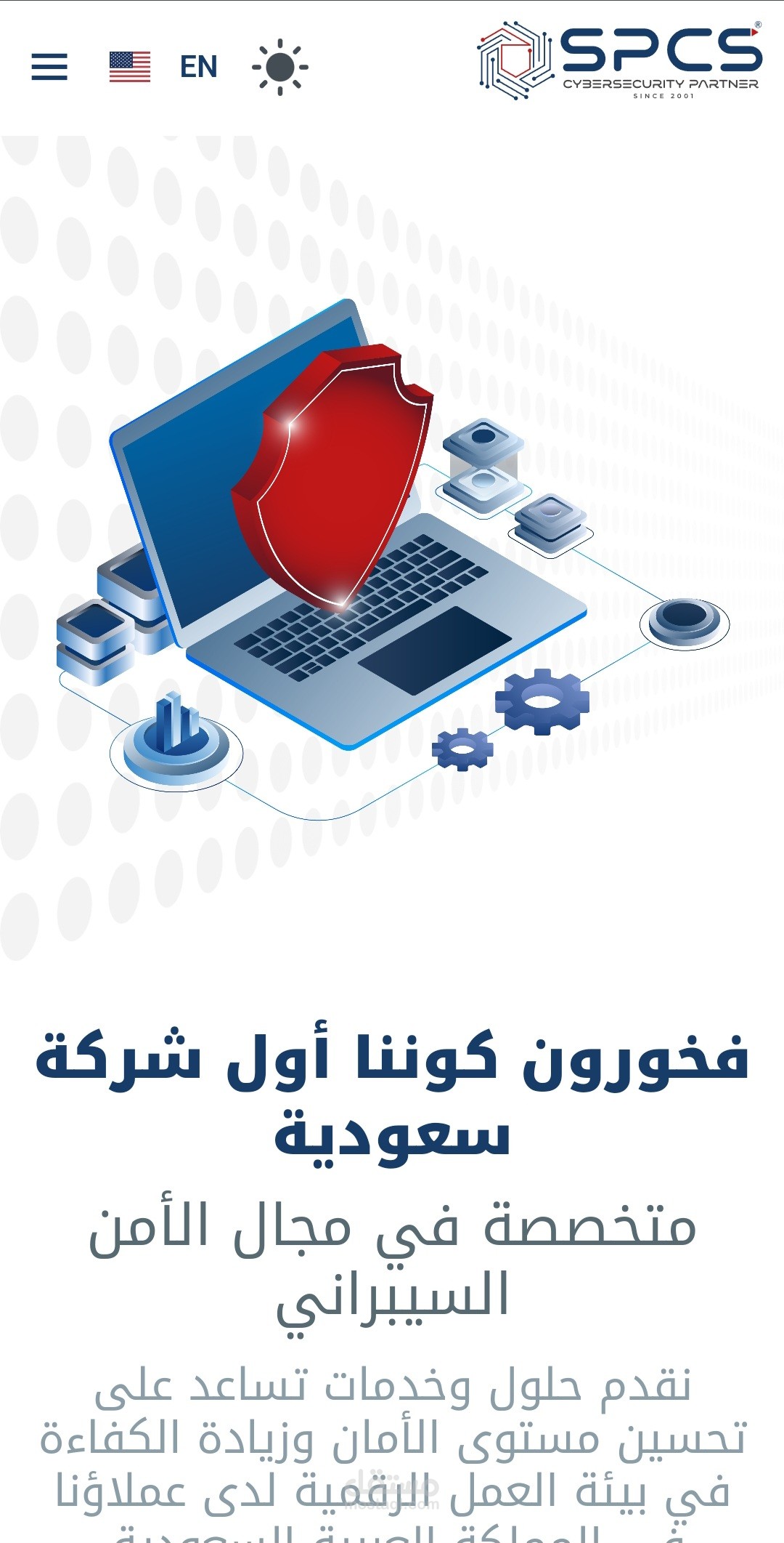 موقع تعريفي لشركة امن سيبراني
