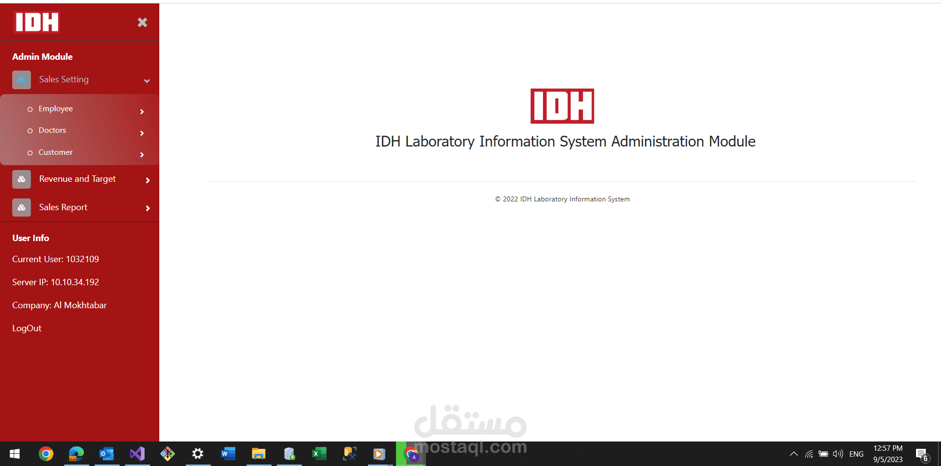 Admin module for IDH Company