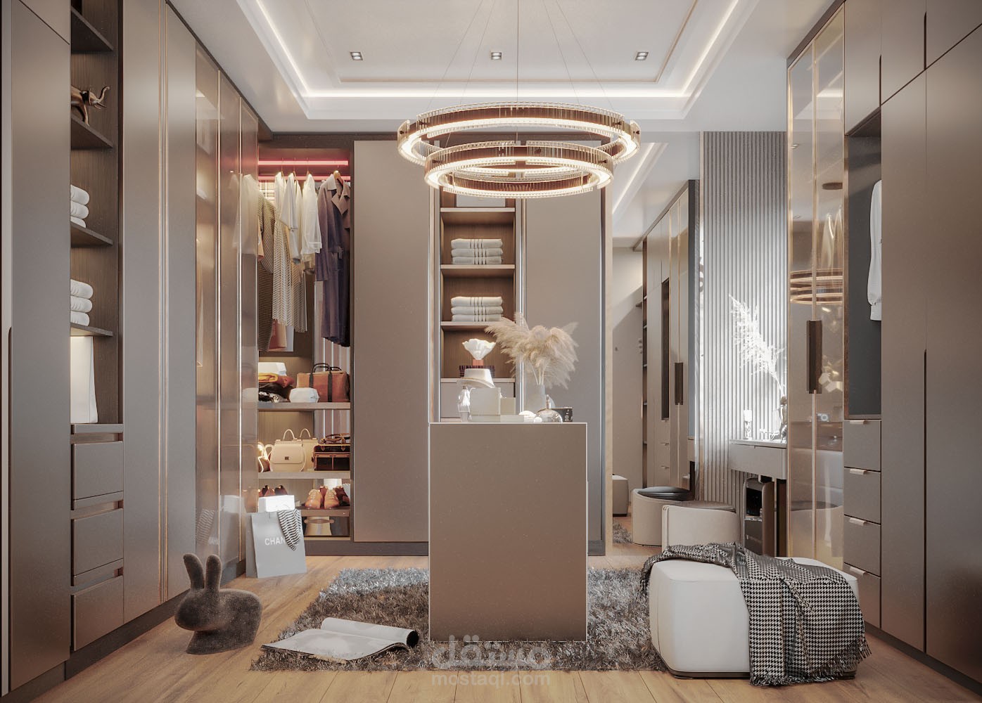 تصميم داخلي لغرفة ملابس - مودرن