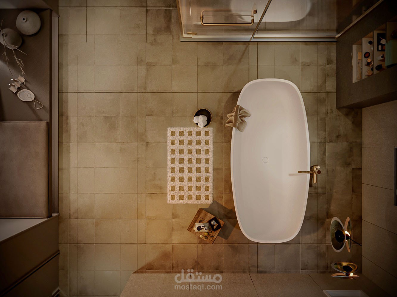 تصميم داخلي لحمام حديث