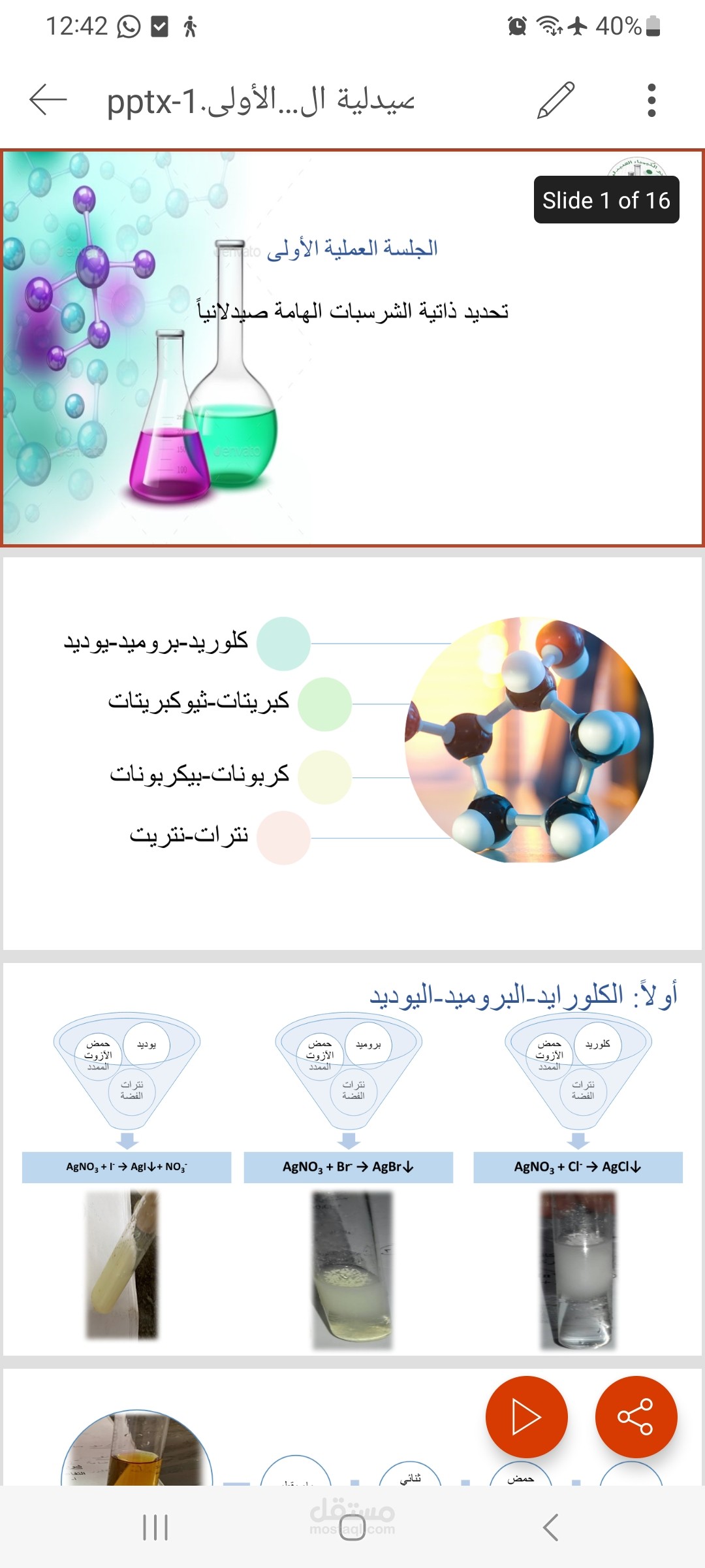 تحديد ذاتية الشرسبات الهامة صيدلانيا عبارة عن بوور بوينت لجلسة عملية تم شرحها لطلابي