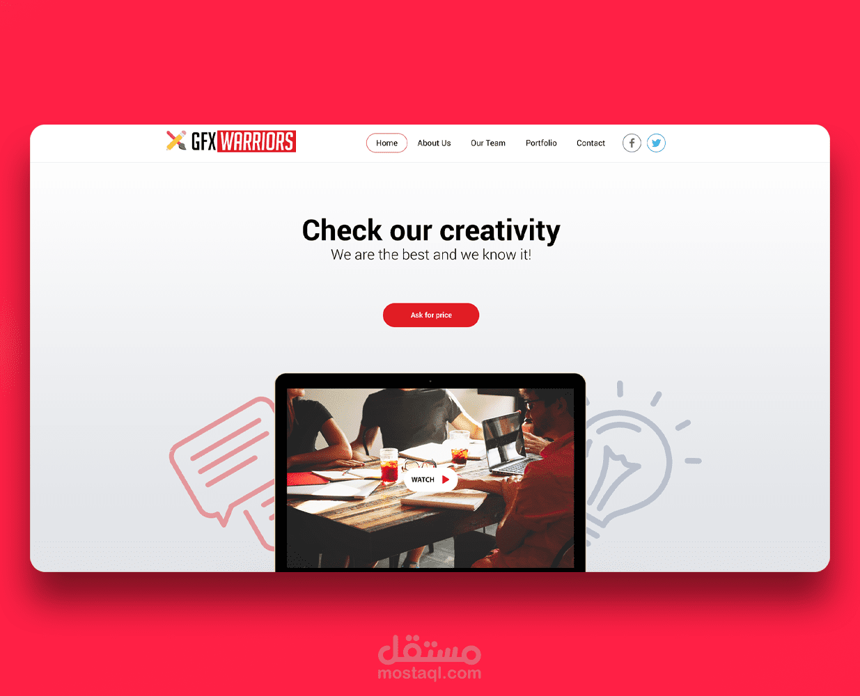 تصميم شعار و تكويد لموقع شركة متخصصة في بيع خدمات التصميم و البرمجة.